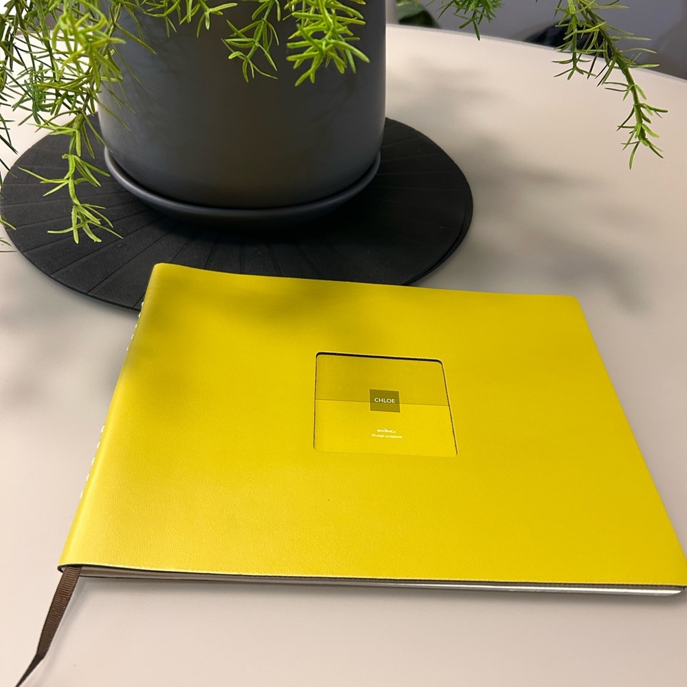 Bright Green/Yellow Leather Photo Album/Scrapbook